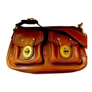 Retro Style Authentic Leather Coach Bag